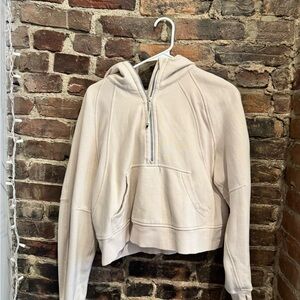 Lululemon Cream scuba half zip Hoodie